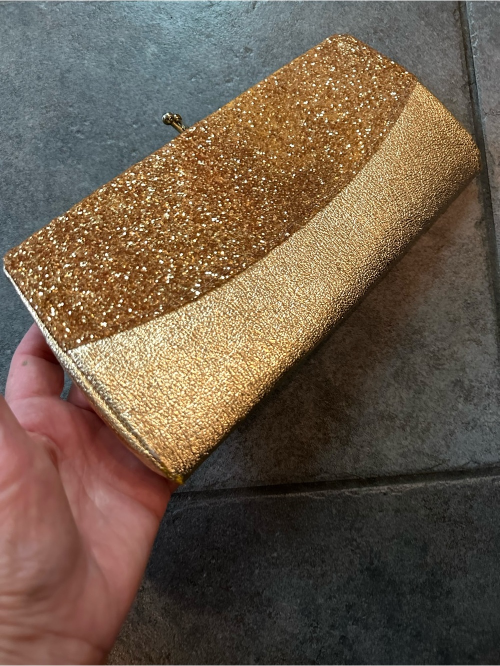 Vintage Gold Sparkle Clutch